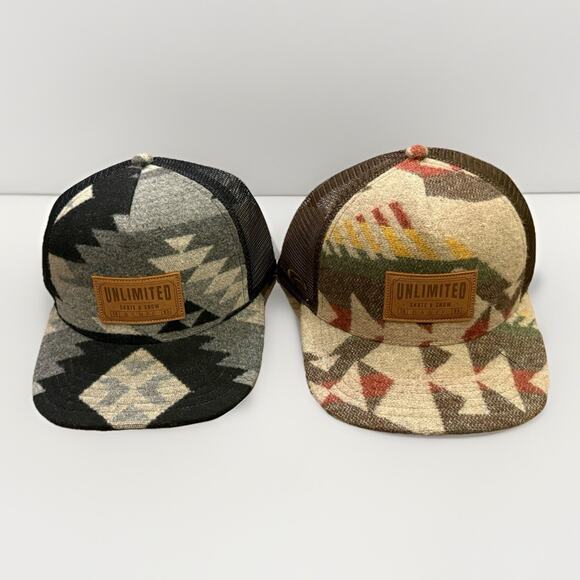 Lot Of 2 Pukka Mens Unlimited Skate Snow Banff 1995 Adjustable SnapBack Hat NWOT - Picture 1 of 7